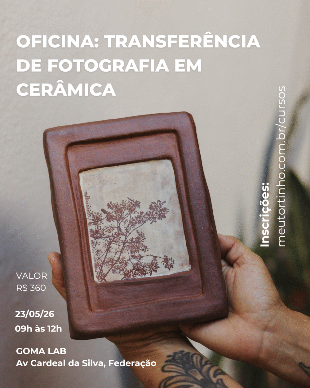 Transferência de fotografia para cerâmica | Oficina no GOMA LAB